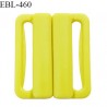 Boucle clip 30 mm attache réglette pvc spécial maillot de bain couleur jaune vert anis haut de gamme prix à l'unité