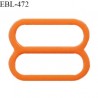 Réglette 16 mm de réglage de bretelle pour soutien gorge et maillot de bain en pvc couleur orange prix à l'unité