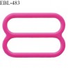 Réglette 16 mm de réglage de bretelle pour soutien gorge et maillot de bain en pvc couleur rose fuschia prix à l'unité