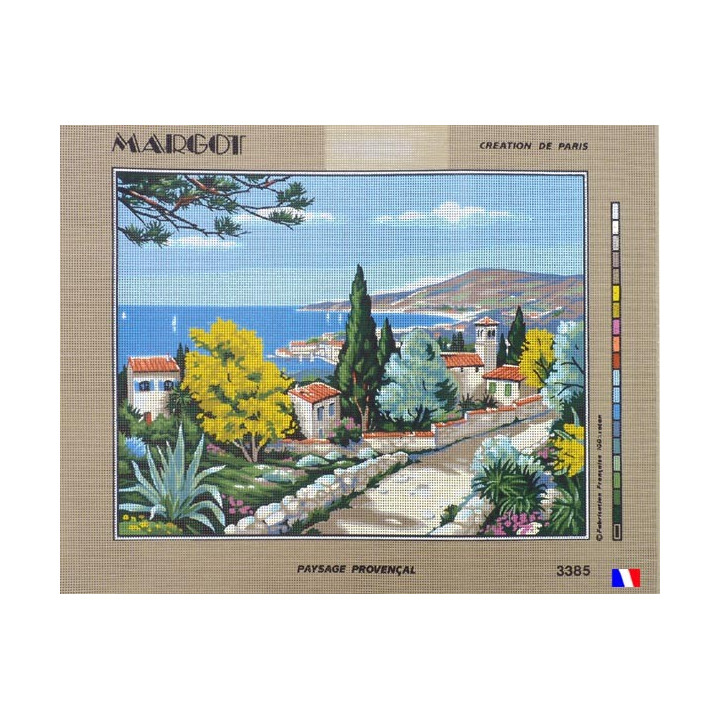 Canevas à broder 50 x 65 cm marque MARGOT création de Paris thème paysage provençal fabrication française