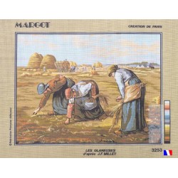 Canevas à broder 50 x 65 cm marque MARGOT création de Paris thème les glaneuses d'après J.F MILLET fabrication française