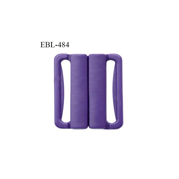 Boucle clip 20 mm attache réglette pvc spécial maillot de bain couleur violet foncé haut de gamme prix à l'unité