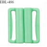 Boucle clip 20 mm attache réglette pvc spécial maillot de bain couleur vert haut de gamme prix à l'unité