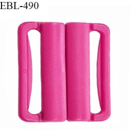 Boucle clip 25 mm attache réglette pvc spécial maillot de bain couleur rose fuschia prix à l'unité