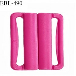 Boucle clip 25 mm attache réglette pvc spécial maillot de bain couleur rose fuschia prix à l'unité