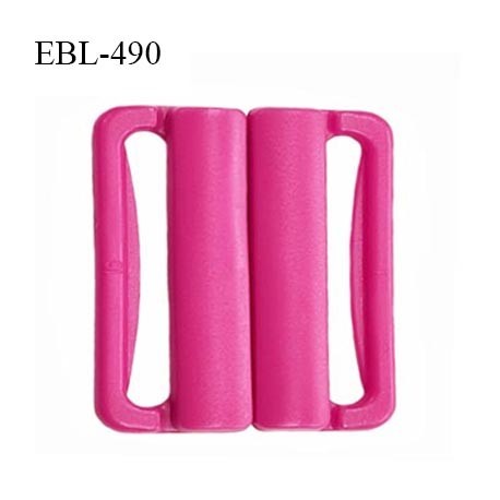 Boucle clip 25 mm attache réglette pvc spécial maillot de bain couleur rose fuschia prix à l'unité