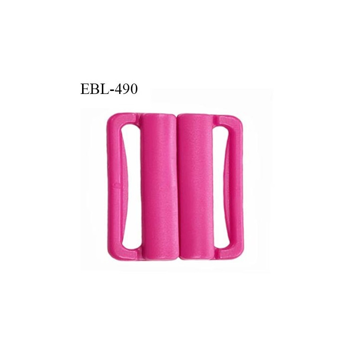 Boucle clip 25 mm attache réglette pvc spécial maillot de bain couleur rose fuschia prix à l'unité
