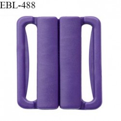 Boucle clip 25 mm attache réglette pvc spécial maillot de bain couleur violet foncé prix à l'unité