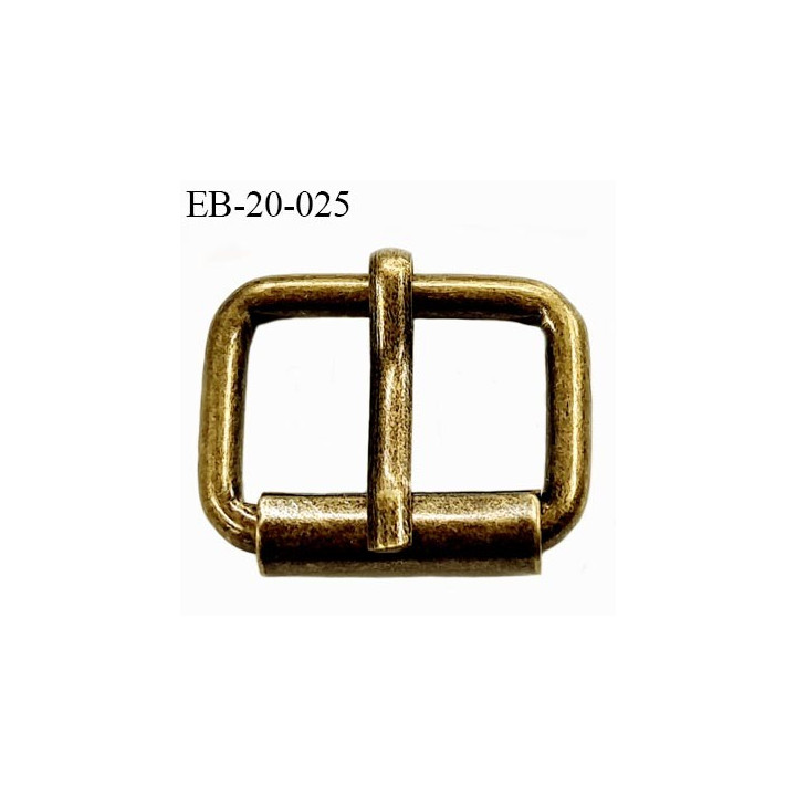 Boucle ceinture 20 mm avec ardillon métal style laiton ancien largeur intérieur 2 cm  hauteur 20 mm extérieur 24 mm