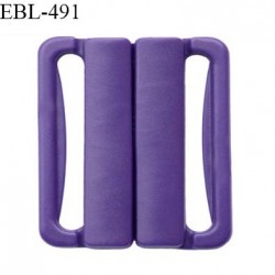 Boucle clip 16 mm attache réglette pvc spécial maillot de bain couleur violet foncé haut de gamme prix à l'unité
