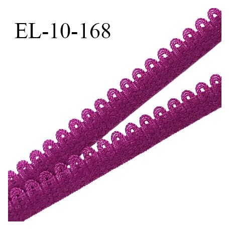 Elastique picot 10 mm lingerie couleur pourpre largeur 10 mm haut de gamme Fabriqué en France prix au mètre