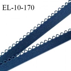 Elastique picot 10 mm lingerie couleur bleu cyprès largeur 10 mm haut de gamme Fabriqué en France prix au mètre
