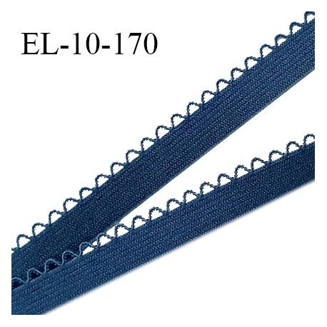 Elastique picot 10 mm lingerie couleur bleu cyprès largeur 10 mm haut de gamme Fabriqué en France prix au mètre