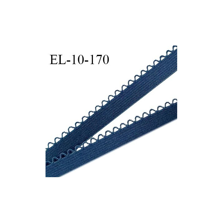 Elastique picot 10 mm lingerie couleur bleu cyprès largeur 10 mm haut de gamme Fabriqué en France prix au mètre