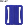 Boucle clip 25 mm attache réglette pvc spécial maillot de bain couleur bleu prix à l'unité
