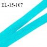 Elastique 15 mm anti glisse couleur bleu turquoise haut de gamme largeur 15 mm prix au mètre