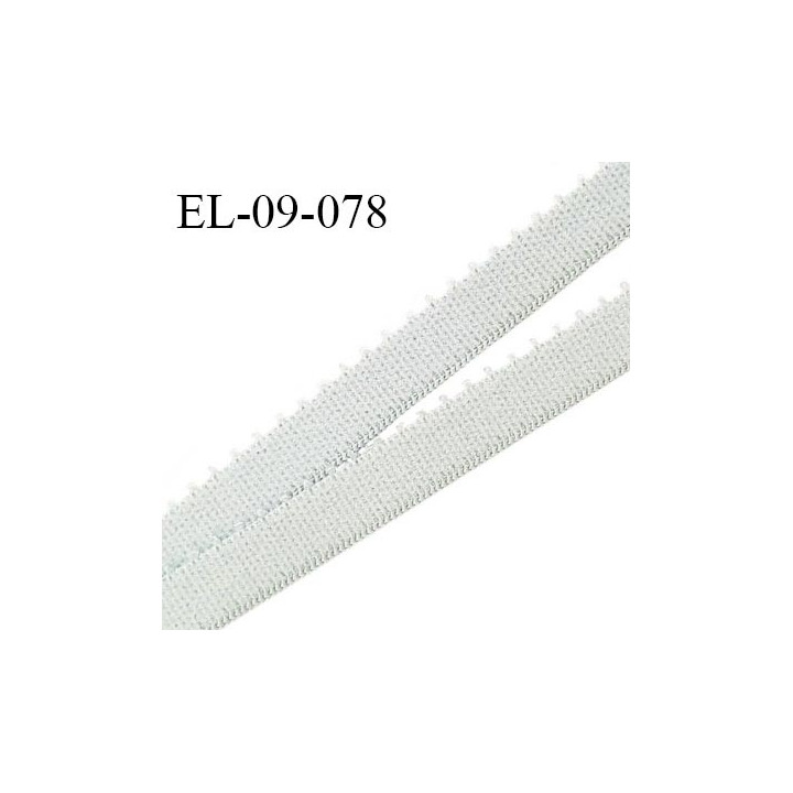 Elastique picot 9 mm lingerie couleur gris pâle (galaxie)  largeur 9 mm haut de gamme Fabriqué en France prix au mètre