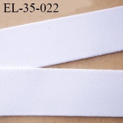 élastique 35 mm aspect velours spécial lingerie et sport très belle qualité couleur blanc doux certifié oeko tex prix au mètre