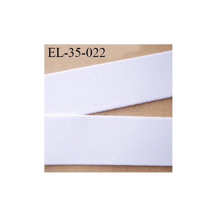 élastique 35 mm aspect velours spécial lingerie et sport très belle qualité couleur blanc  doux certifié oeko tex prix au mètre
