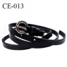 Ceinture 105 cm façon cuir couleur noir et boucle couleur argent longueur 105 cm largeur 10 mm épaisseur 2 mm prix à l'unité