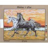 Canevas à broder 50 x 60 cm marque MAINS D'OR thème "les chevaux"
