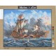 Canevas à broder 50 x 60 cm marque MAINS D'OR thème "bataille navale"