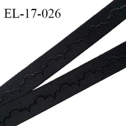 Elastique 17 mm bretelle et lingerie haut de gamme couleur noir avec motifs largeur 17 mm fabriqué en France prix au mètre