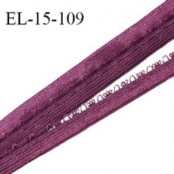 Elastique lingerie 15 mm haut de gamme pré plié brillant avec picots couleur lilas prix au mètre