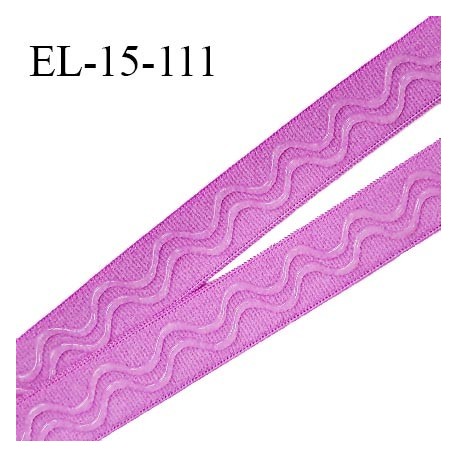 Elastique 15 mm anti glisse couleur violet haut de gamme largeur
