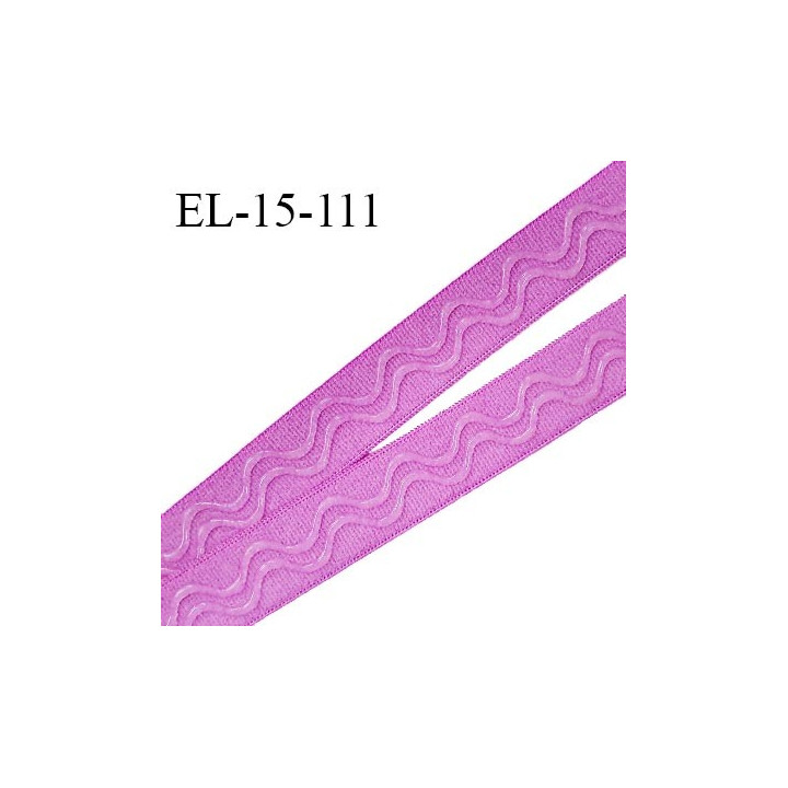 Elastique 15 mm anti glisse couleur violet haut de gamme largeur 15 mm prix au mètre
