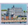 Canevas à broder 40 x 60 cm thème "chateau de la Loire AMBOISE" finition retouché à la main artisanale