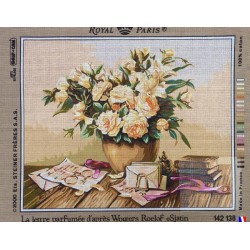 Canevas à broder 45 x 60 cm marque ROYAL PARIS thème la lettre parfumée d'après Wouters ROELOF fabrication française