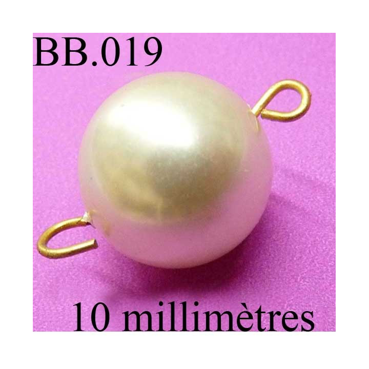 perle monté nacré  diamètre 10 millimètres POUR REPARER OU CREER VOS BIJOUX BICHE DE BERE	