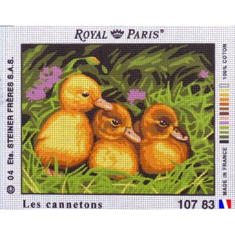 Canevas à broder 22 x 30 cm marque ROYAL PARIS thème LES CANNETONS fabrication française