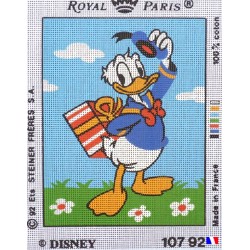 Canevas à broder 22 x 30 cm marque ROYAL PARIS thème DISNEY Donald fabrication française