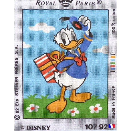Canevas à broder 22 x 30 cm marque ROYAL PARIS thème DISNEY Donald fabrication française