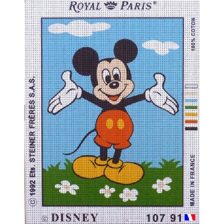 Canevas à broder 22 x 30 cm marque ROYAL PARIS thème DISNEY Mickey fabrication française