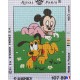Canevas à broder 22 x 30 cm marque ROYAL PARIS thème DISNEY Mickey bébé et Pluto fabrication française