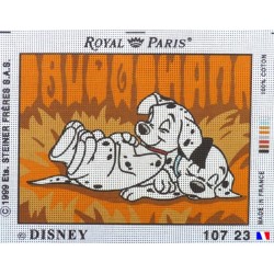 Canevas à broder 22 x 30 cm marque ROYAL PARIS thème DISNEY les 101 dalmatiens FABRICATION FRANCAISE