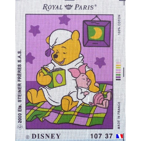 Canevas à broder 22 x 30 cm marque ROYAL PARIS thème DISNEY Winnie l'ourson fabrication française