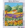 Canevas à broder 22 x 30 cm marque ROYAL PARIS thème "la cabane aux tournesols" fabrication française