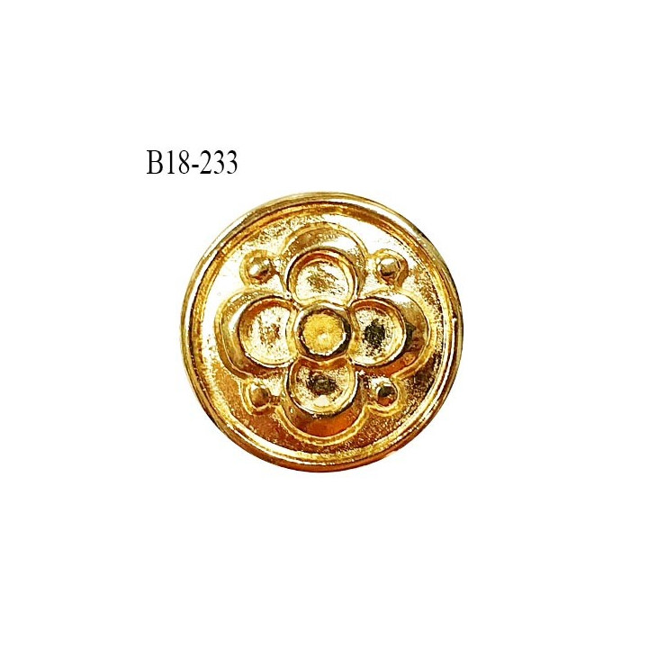 Bouton 18 mm en métal couleur doré accroche avec un anneau diamètre 18 mm épaisseur 3.5 mm prix à l'unité