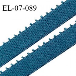 Elastique picot 7 mm lingerie couleur bleu fleur de lagune largeur 7 mm haut de gamme Fabriqué en France prix au mètre