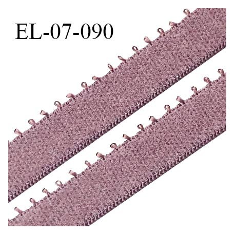 Elastique picot 7 mm lingerie couleur bois de rose largeur 7 mm haut de gamme Fabriqué en France prix au mètre