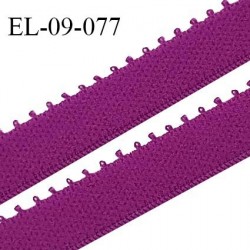 Elastique picot 9 mm lingerie couleur pourpre largeur 9 mm haut de gamme Fabriqué en France prix au mètre