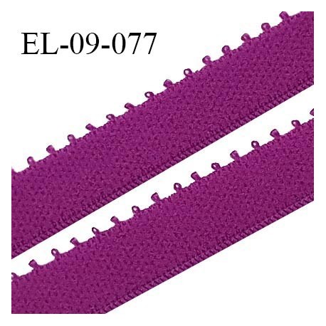 Elastique picot 9 mm lingerie couleur pourpre largeur 9 mm haut de gamme Fabriqué en France prix au mètre