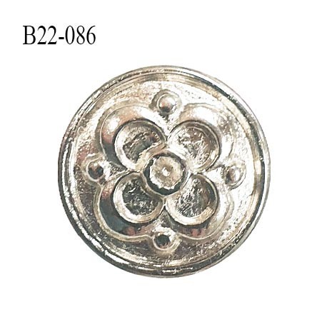 Bouton 22 mm en métal couleur argent accroche avec un anneau diamètre 22 mm épaisseur 3.5 mm prix à l'unité