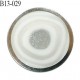 Bouton 13 mm couleur argent et blanc accroche avec un anneau diamètre 13 mm épaisseur 4.5 mm prix à l'unité