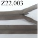 fermeture éclair invisible grise longueur 22 cm couleur gris non séparable zip nylon largeur 2.5 cm