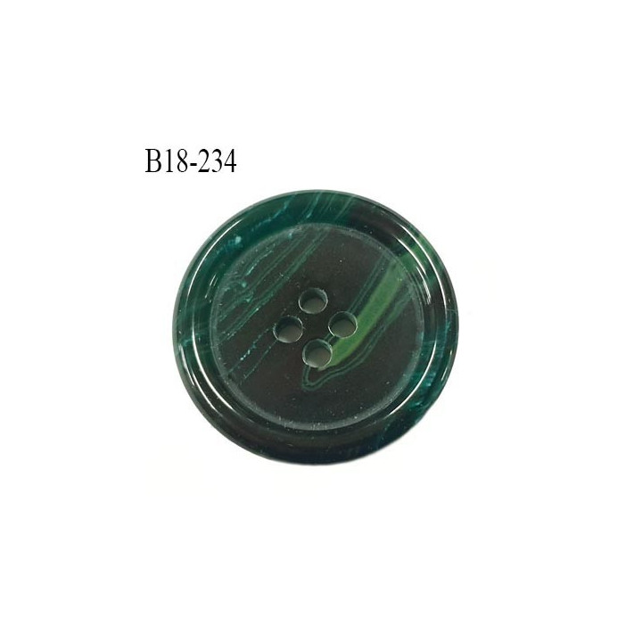 Bouton 18 mm haut de gamme couleur vert marbré 4 trous diamètre 18 mm épaisseur 3.5 mm prix à l'unité